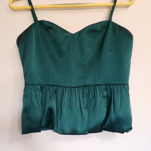 Dynamite Peplum Satin Top medium - Picture 2 of 4